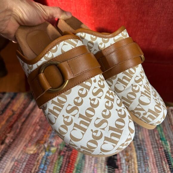 SeebyChloé Tan and White mules Slippers Size 39/8 - Picture 15 of 16